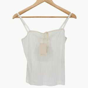 NWT DÔEN Ligea Pointelle Organic Cotton Cami Square Neck Tank | Sz Medium | Salt